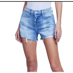 L'AGENCE Women's High Rise Audrey Shorts * Belmont Blue Size 25 Frayed WS15
